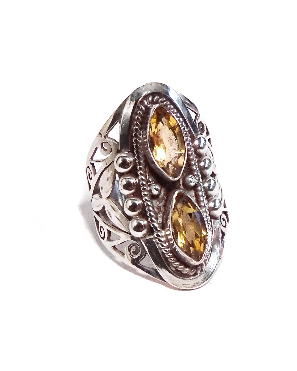 Double Stone Jali Ring