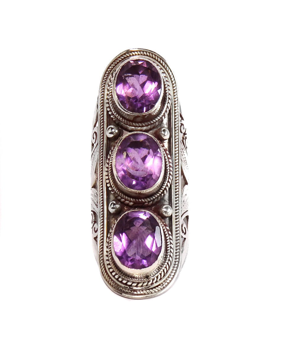 Large Triple Stone Jali Ring