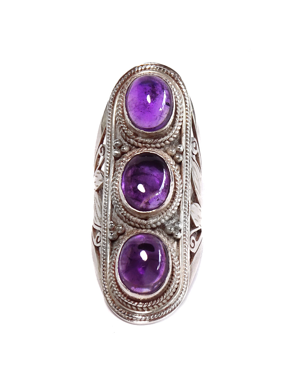 Large Triple Stone Jali Ring