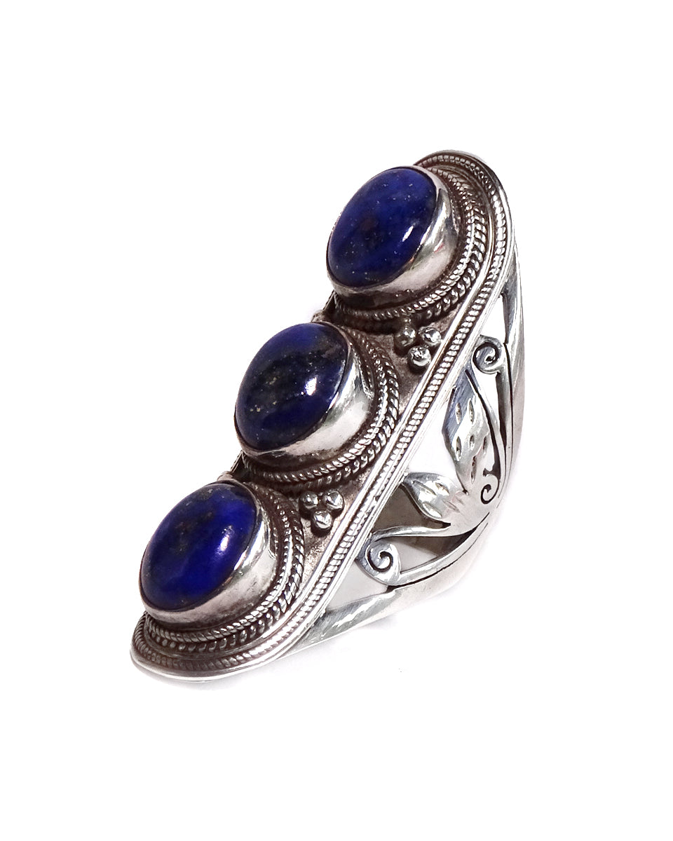 Large Triple Stone Jali Ring