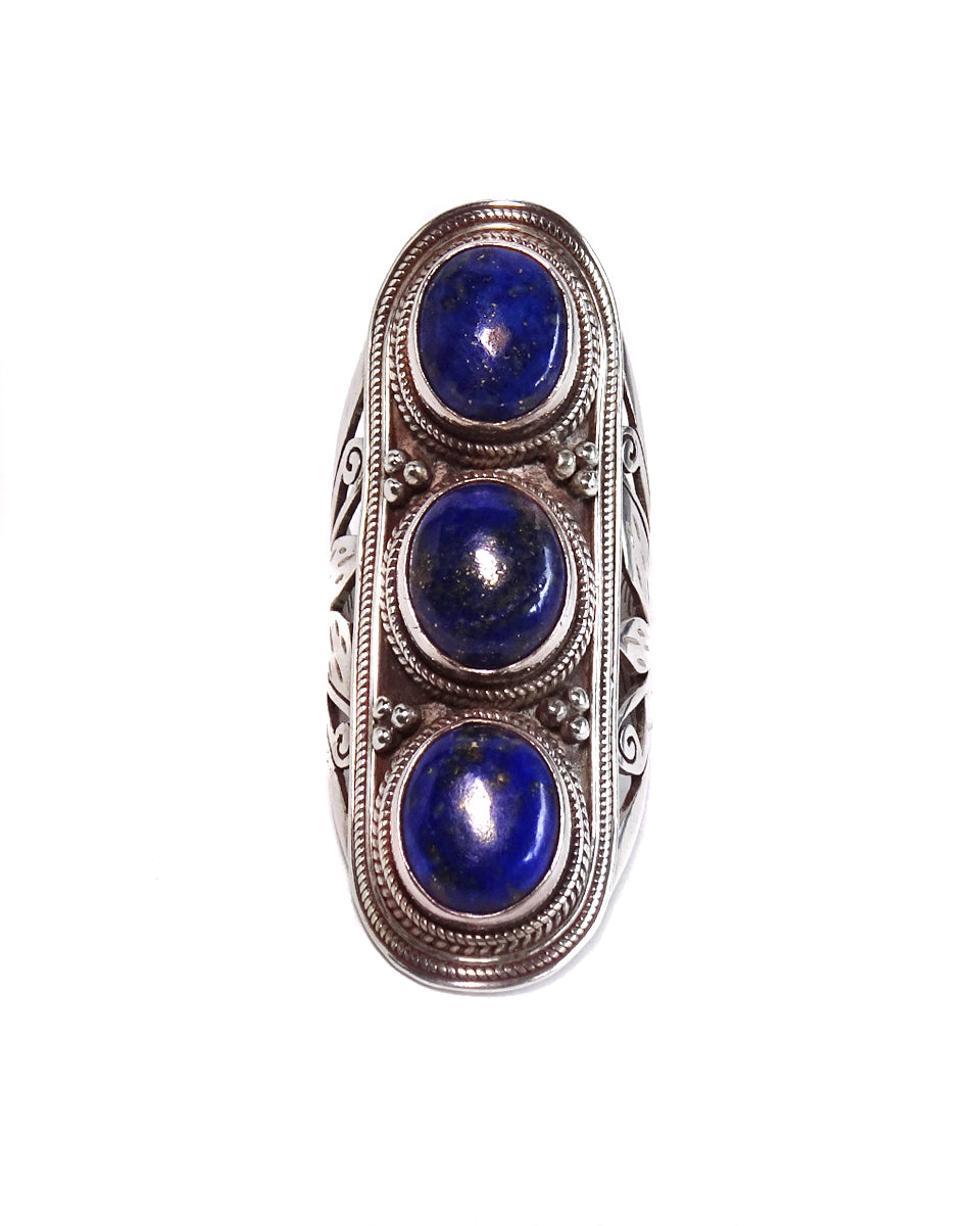 Large Triple Stone Jali Ring