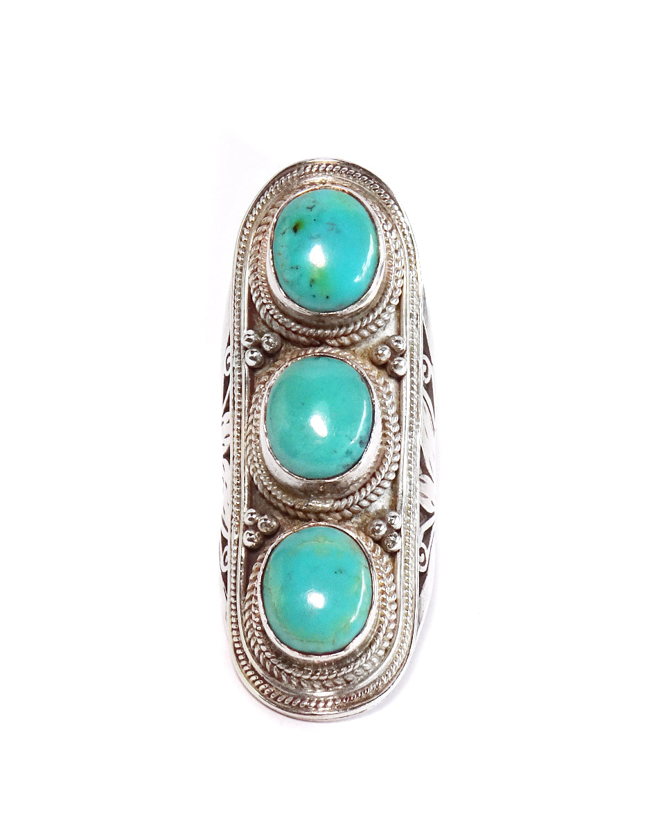 Large Triple Stone Jali Ring