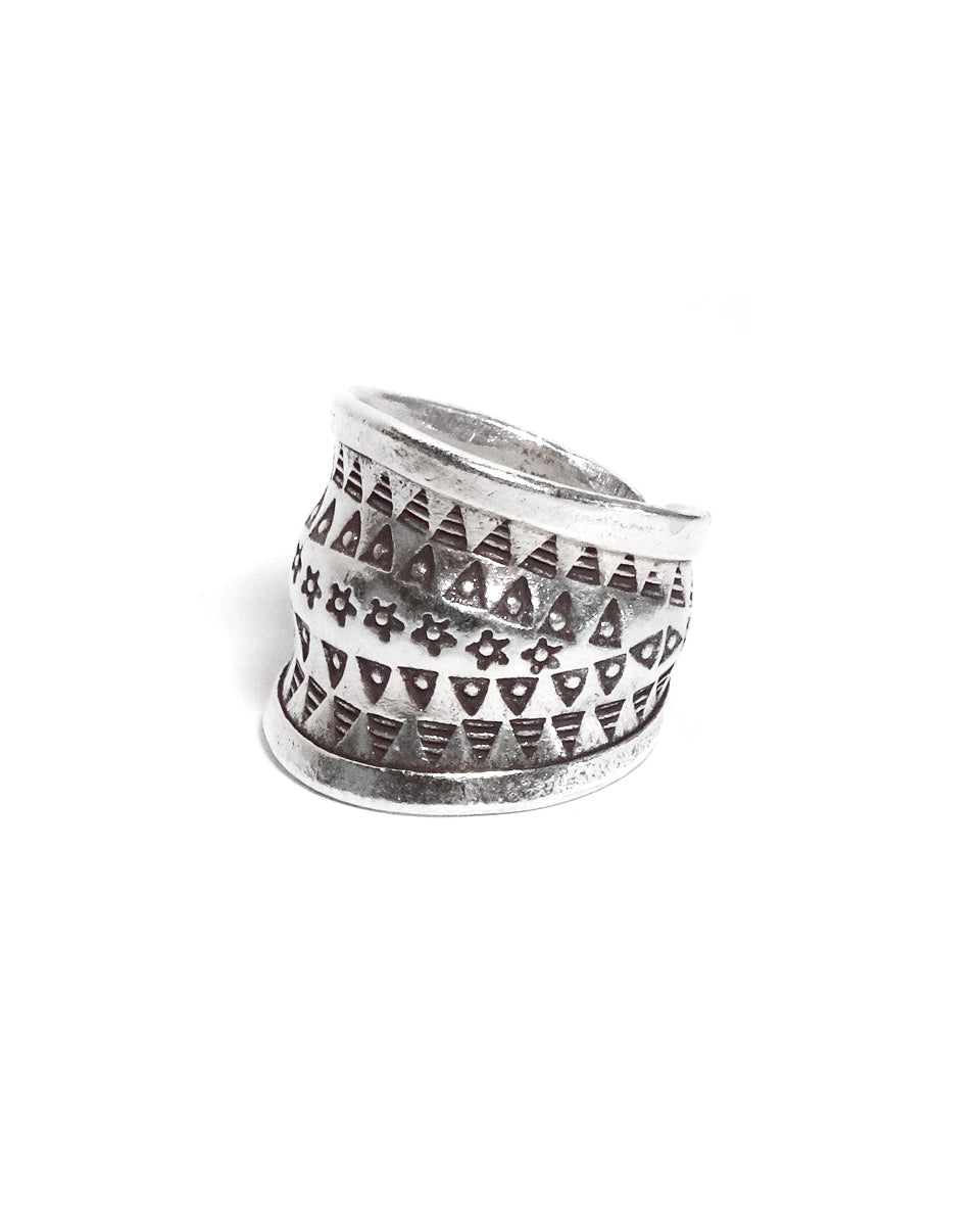 Tribal Stamped Band Ring