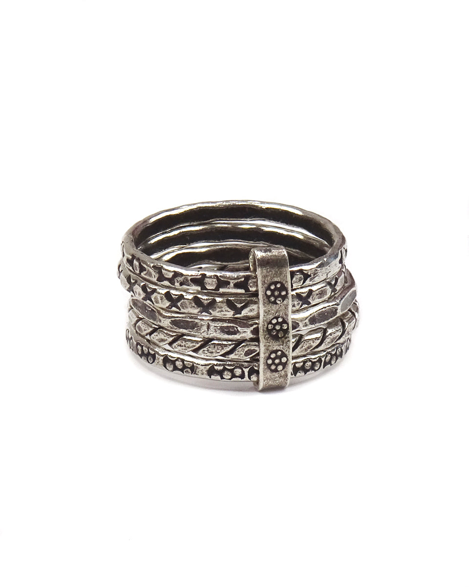 Tribal Stamped Stacking Ring