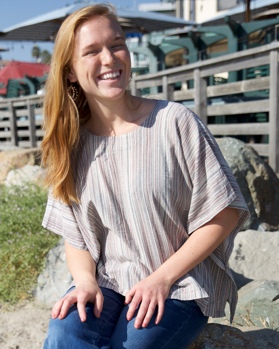 Striped Cotton Box Top
