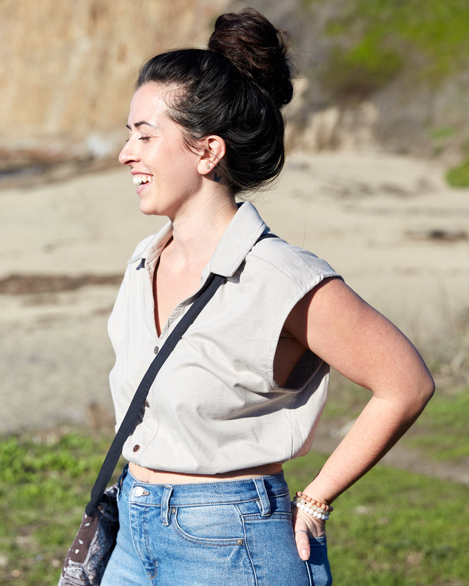 Organic Button Down Collared Top