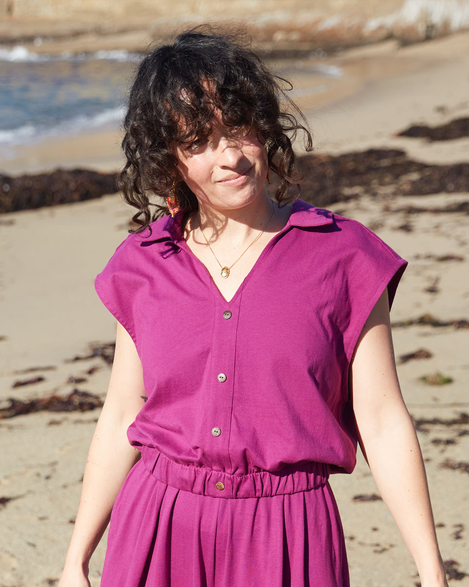 Organic Button Down Collared Top