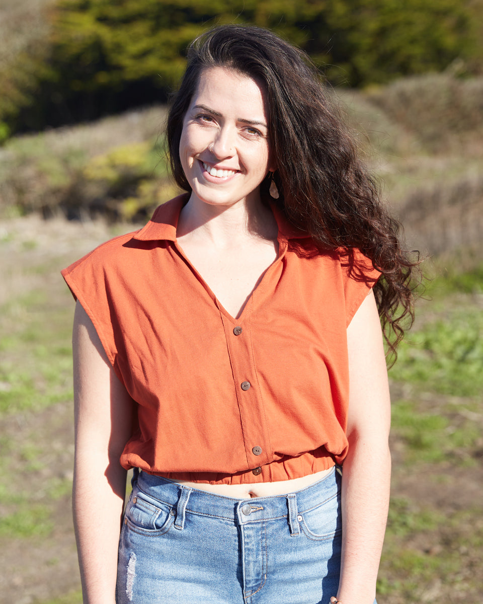 Organic Button Down Collared Top