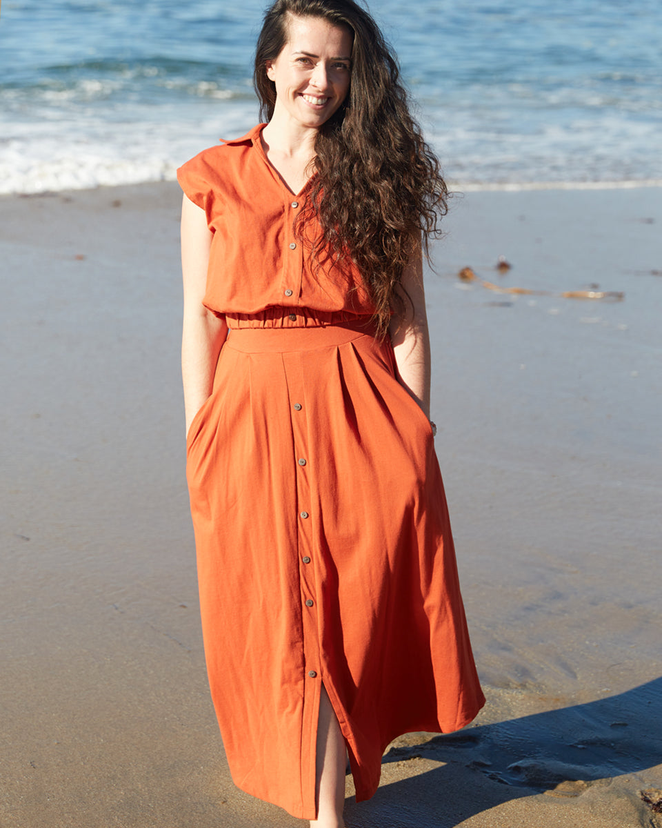 Organic Button Down Collared Top