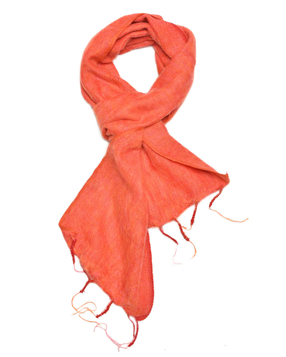 Brushed Woven Scarf in Mango