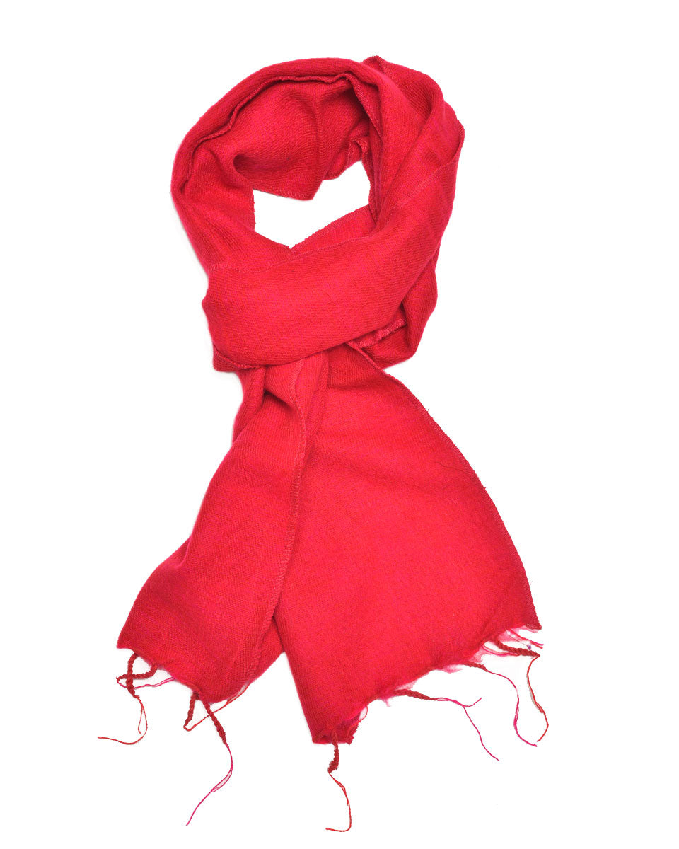Brushed Woven Scarf in Maraschino