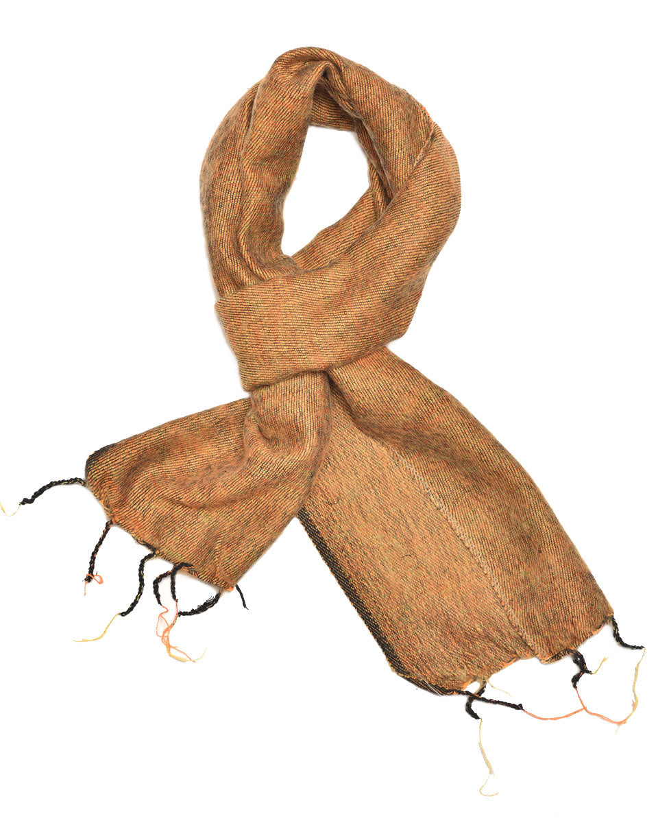 Brushed Woven Scarf in Saffron