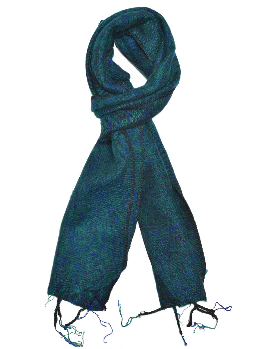 Brushed Woven Scarf in Teal