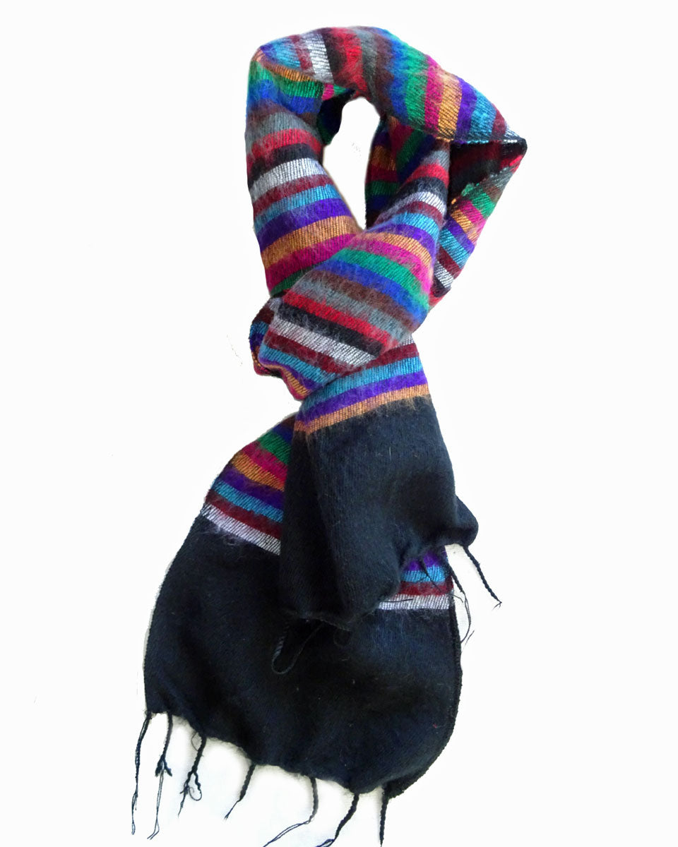 Multi Striped Brushed Woven Scarf