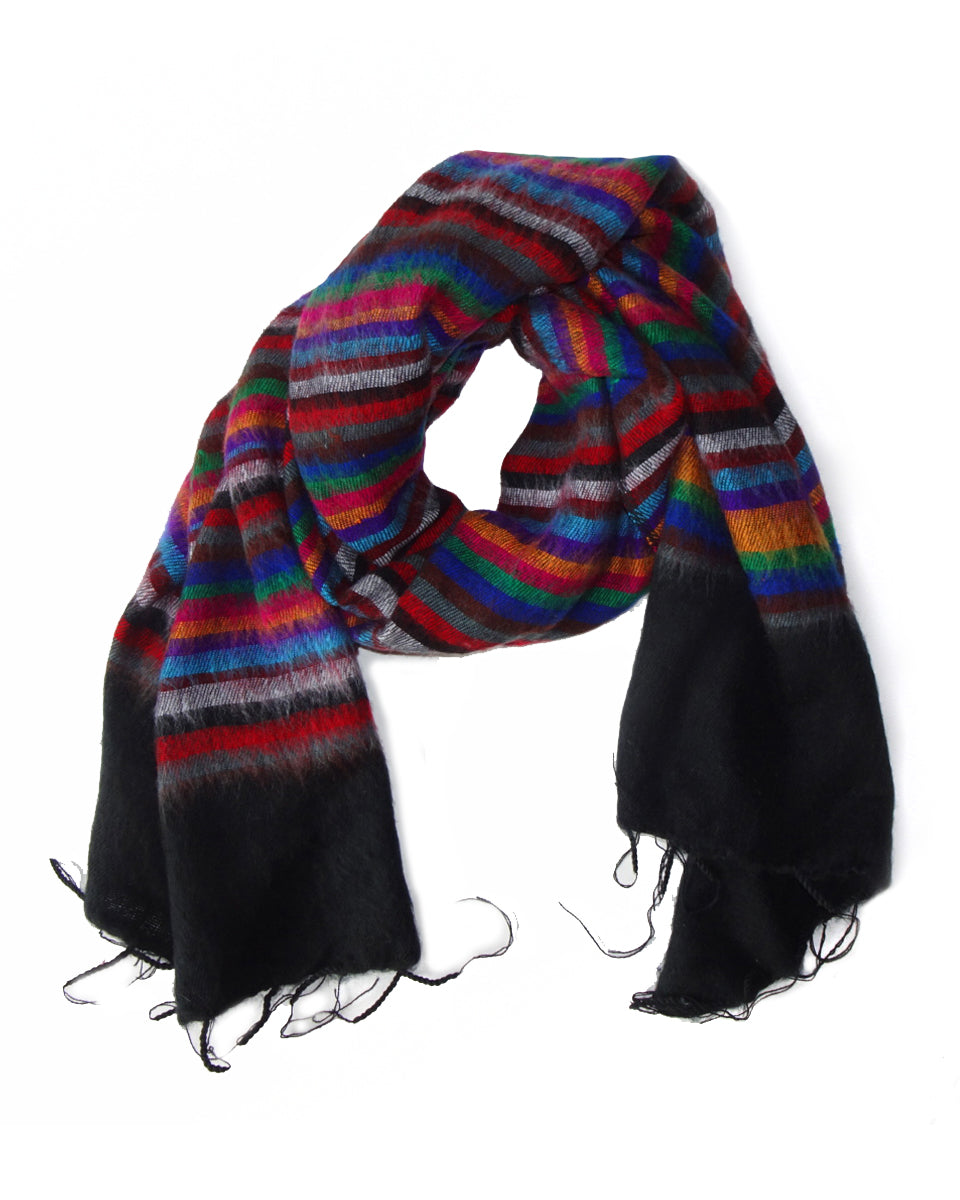 Multi Striped Brushed Woven Shawl