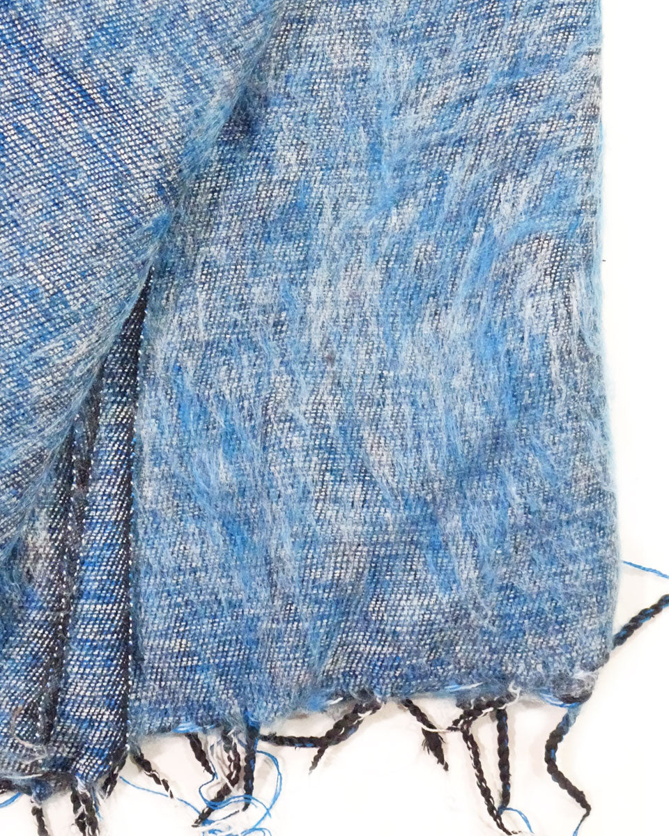 Brushed Woven Blanket in Aqua