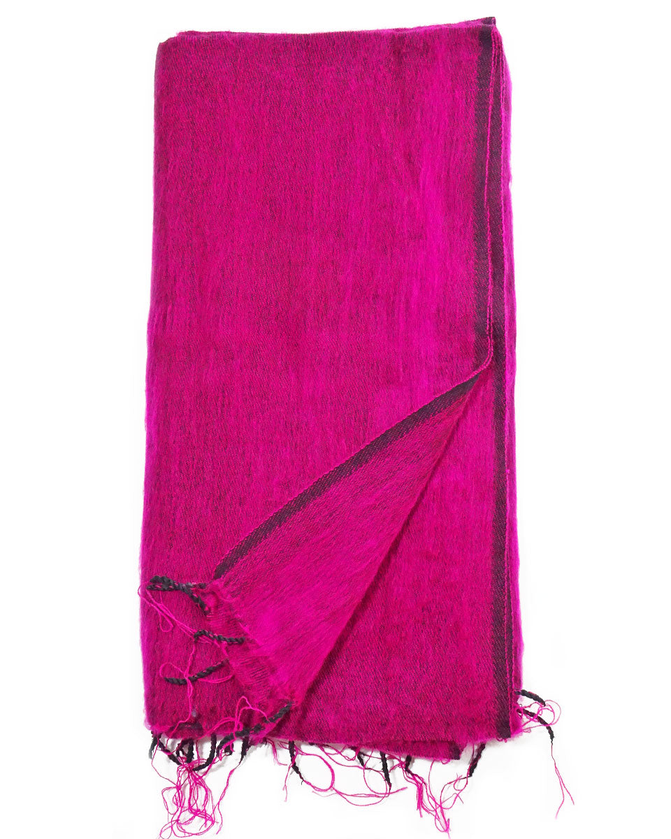 Brushed Woven Blanket in Hot Pink