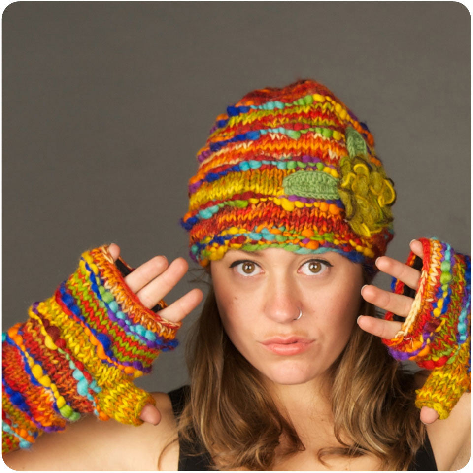 Ribbed Fingerless Gloves