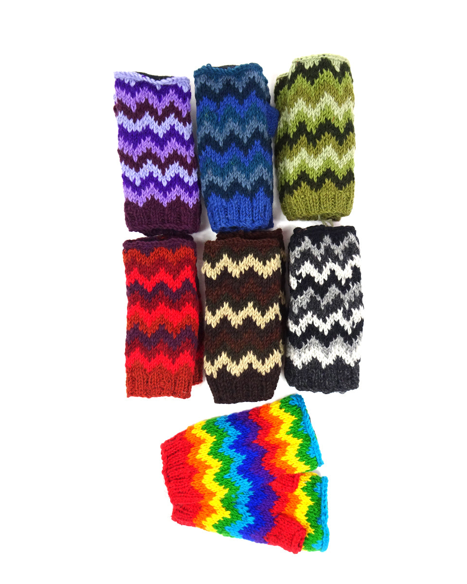 Zig Zag Fingerless Gloves