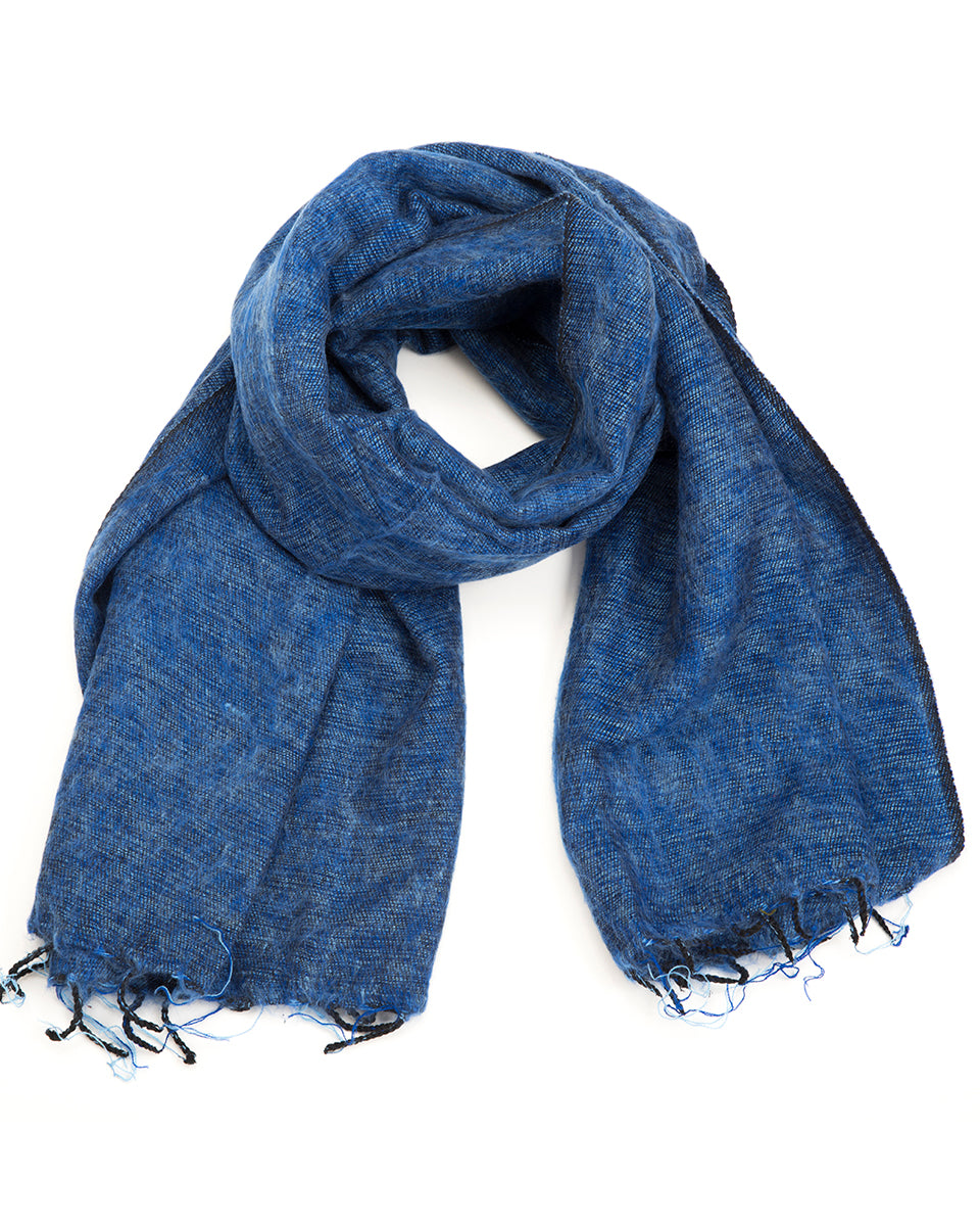Brushed Woven Shawl in Azure