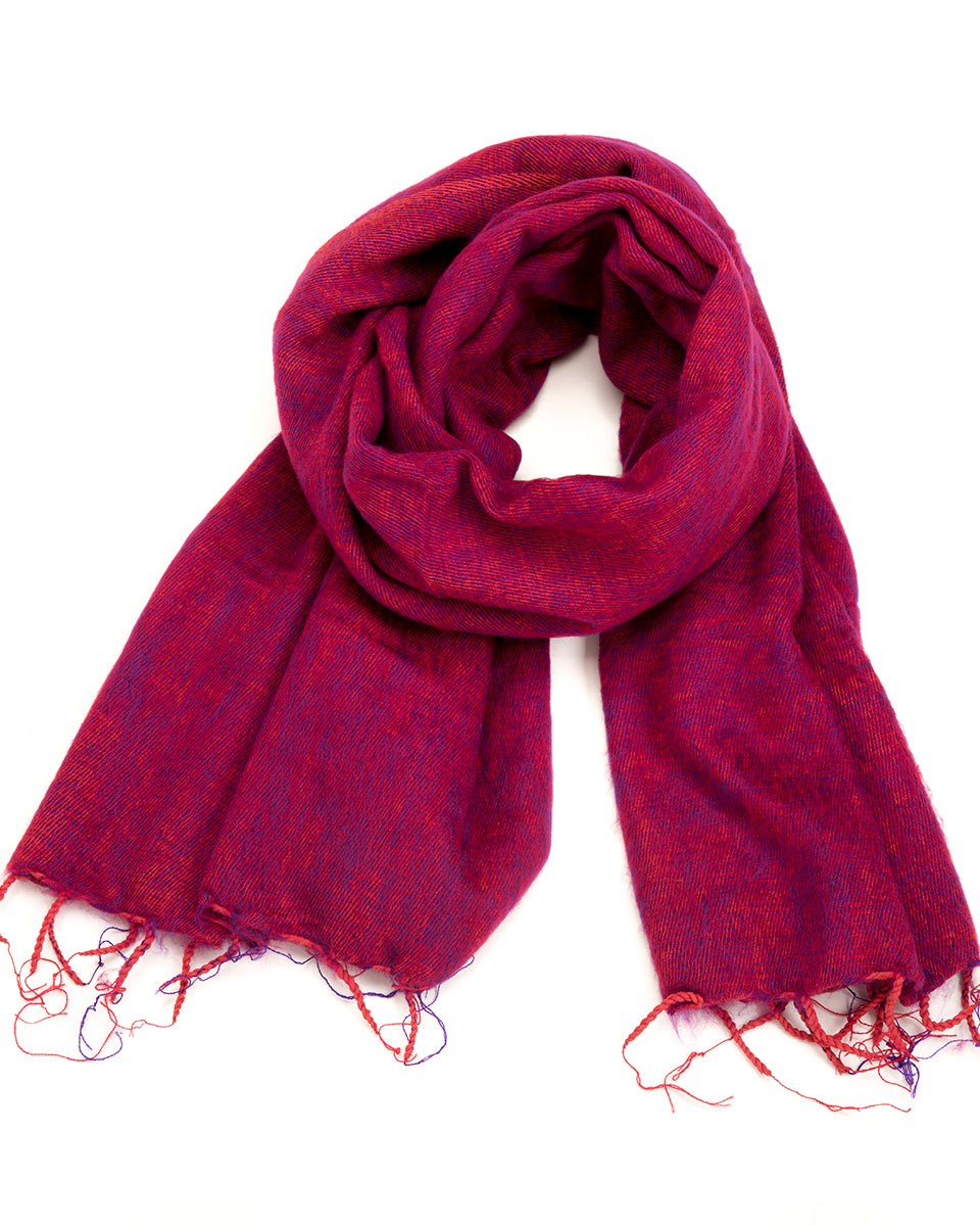 Brushed Woven Shawl in Berry