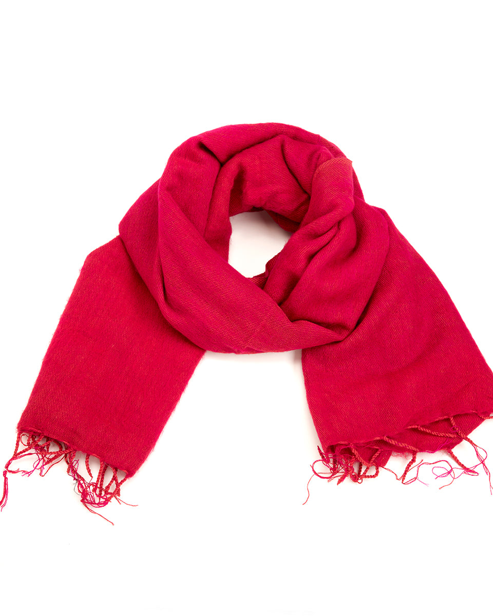 Brushed Woven Shawl in Maraschino