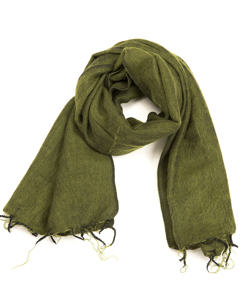 Brushed Woven Shawl in Moss