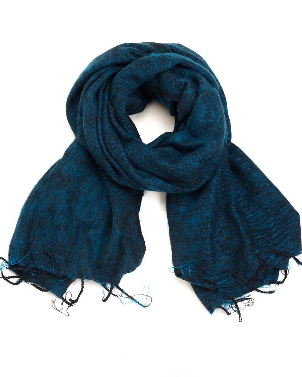 Brushed Woven Shawl in Petrol