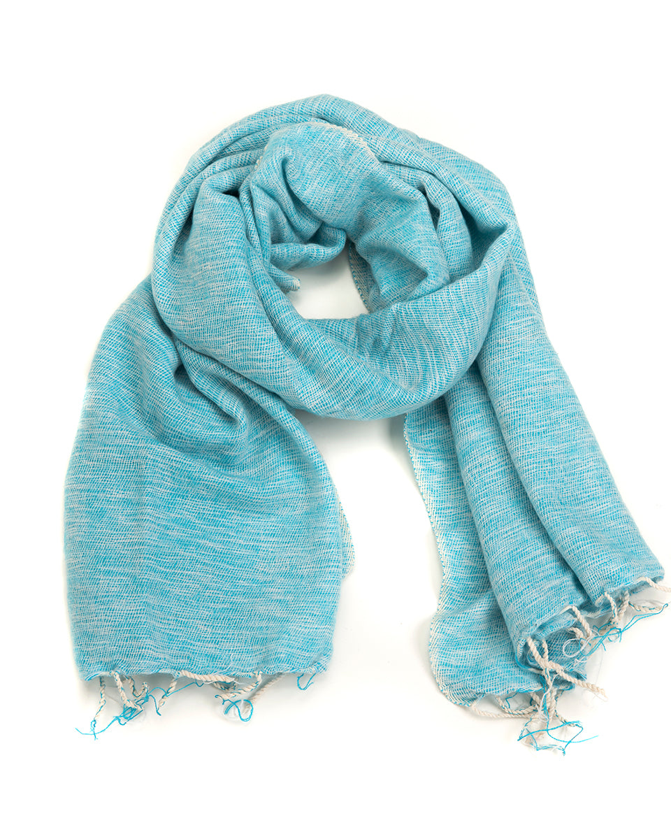 Brushed Woven Shawl in Sky