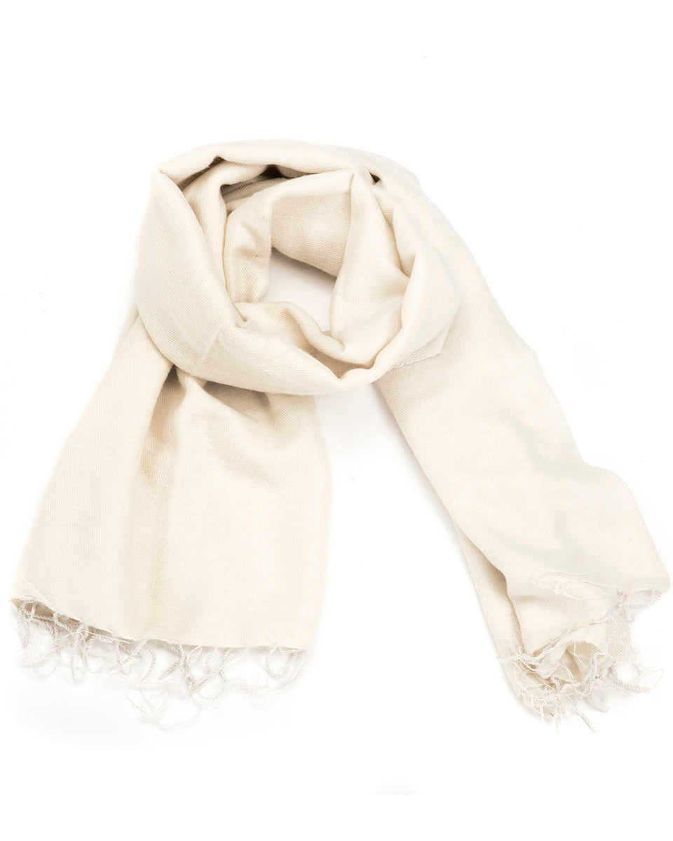 Brushed Woven Shawl in White