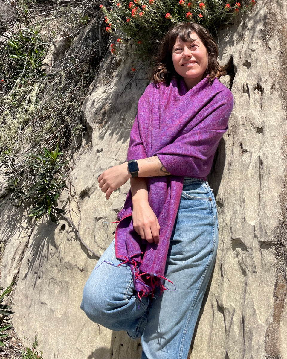 Brushed Woven Shawl in Monet