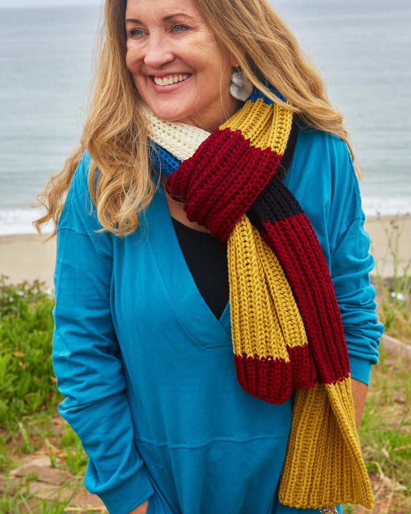 Long Color Block Scarf