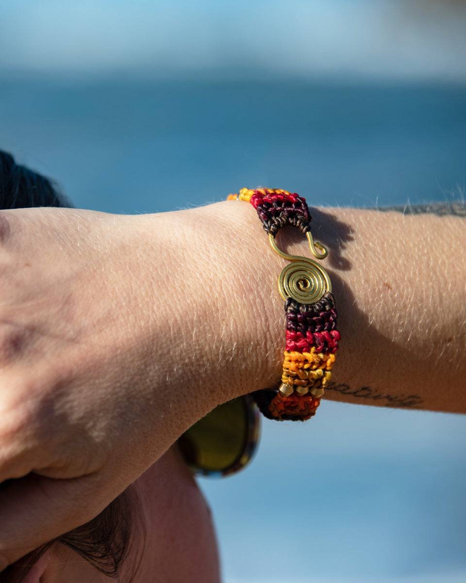 Double Spiral Waxed Cotton Bracelet