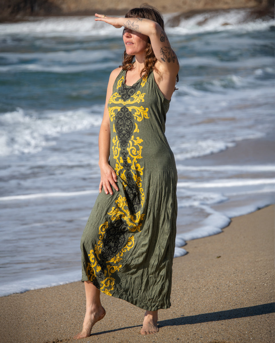 Lace Print Maxi Dress