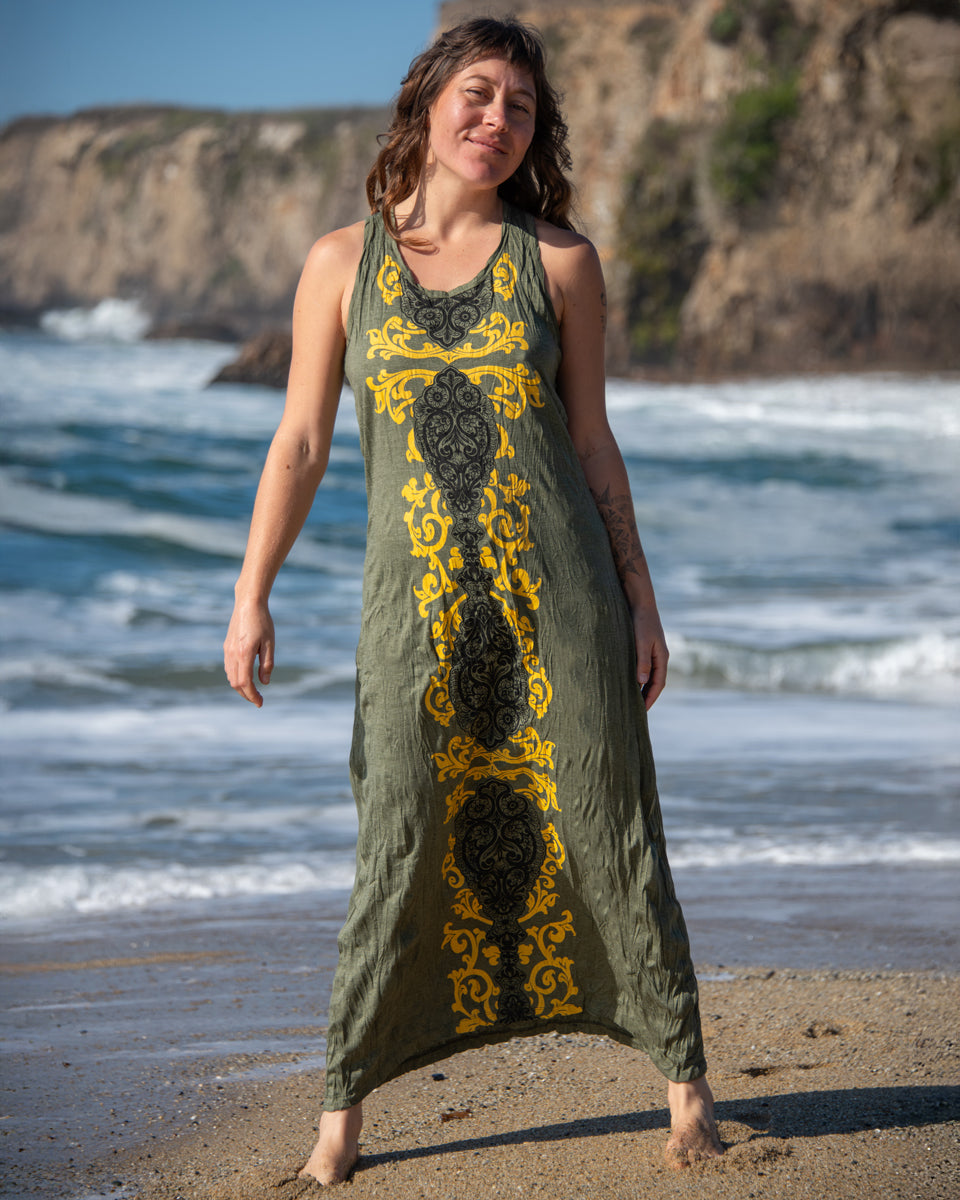 Lace Print Maxi Dress