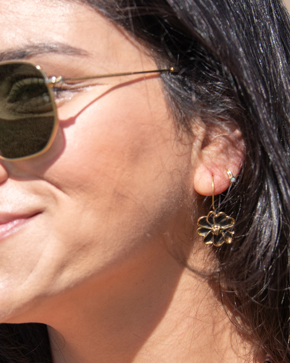 Brass Flower Earring