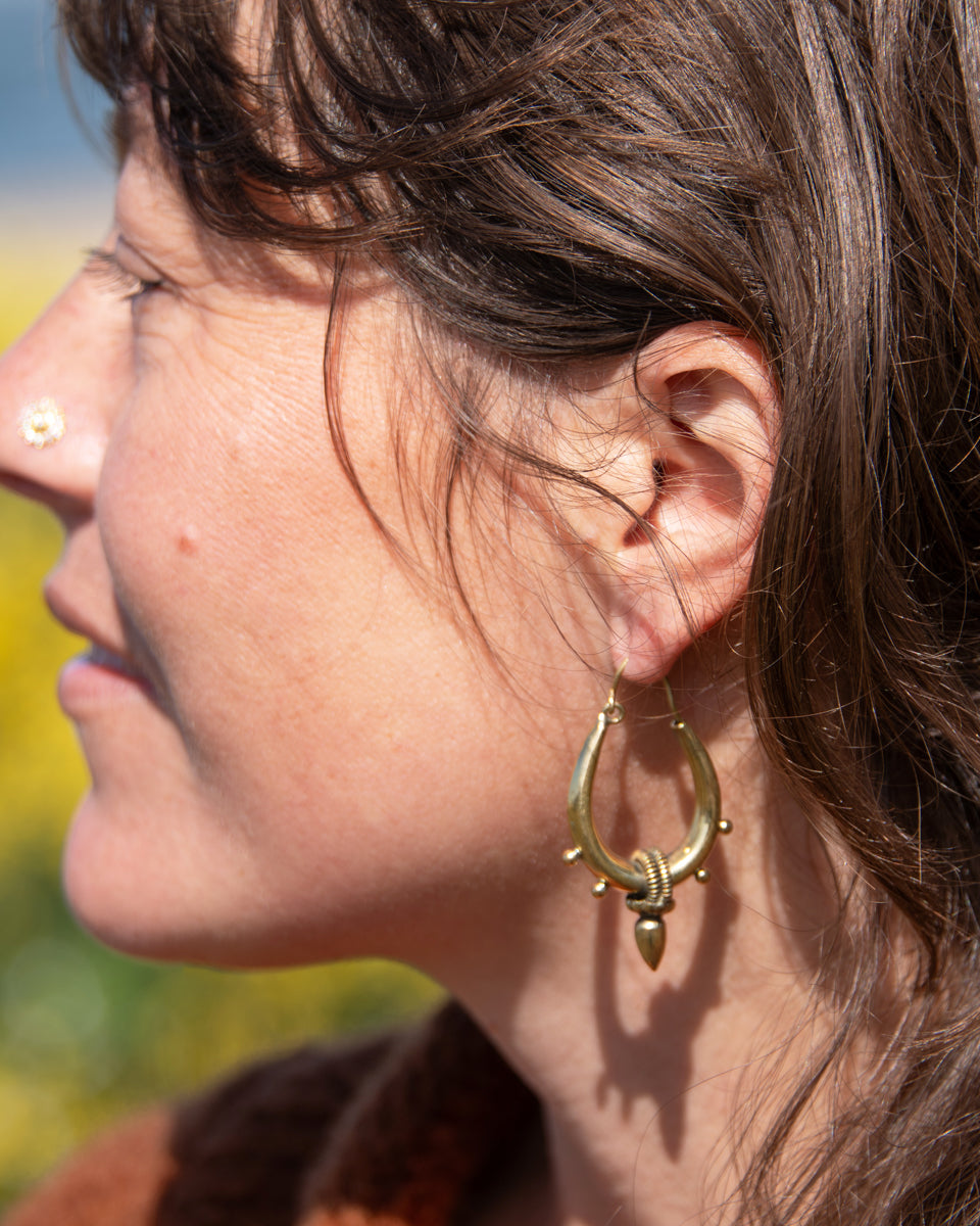 Brass Hoop with Spike