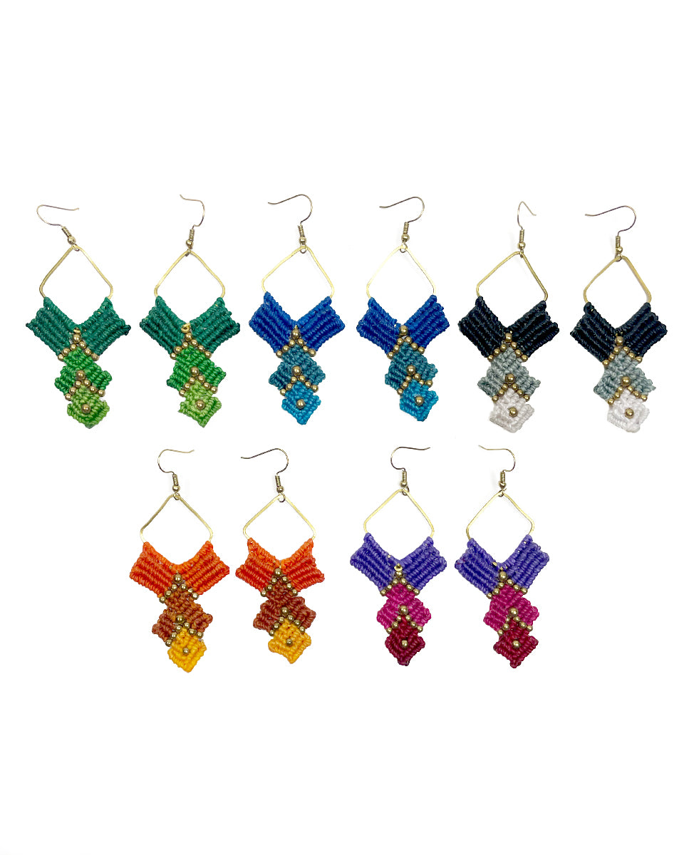 Colorblock Macrame Earring