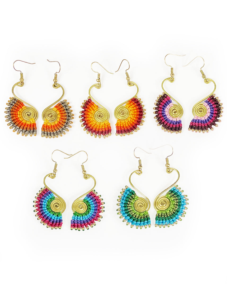Macrame Peacock Earring