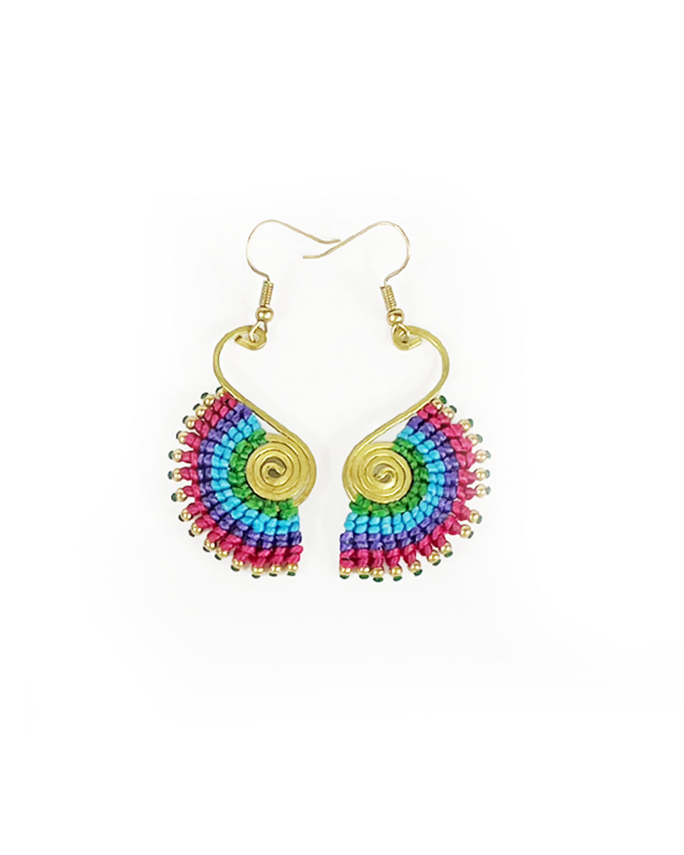Macrame Peacock Earring