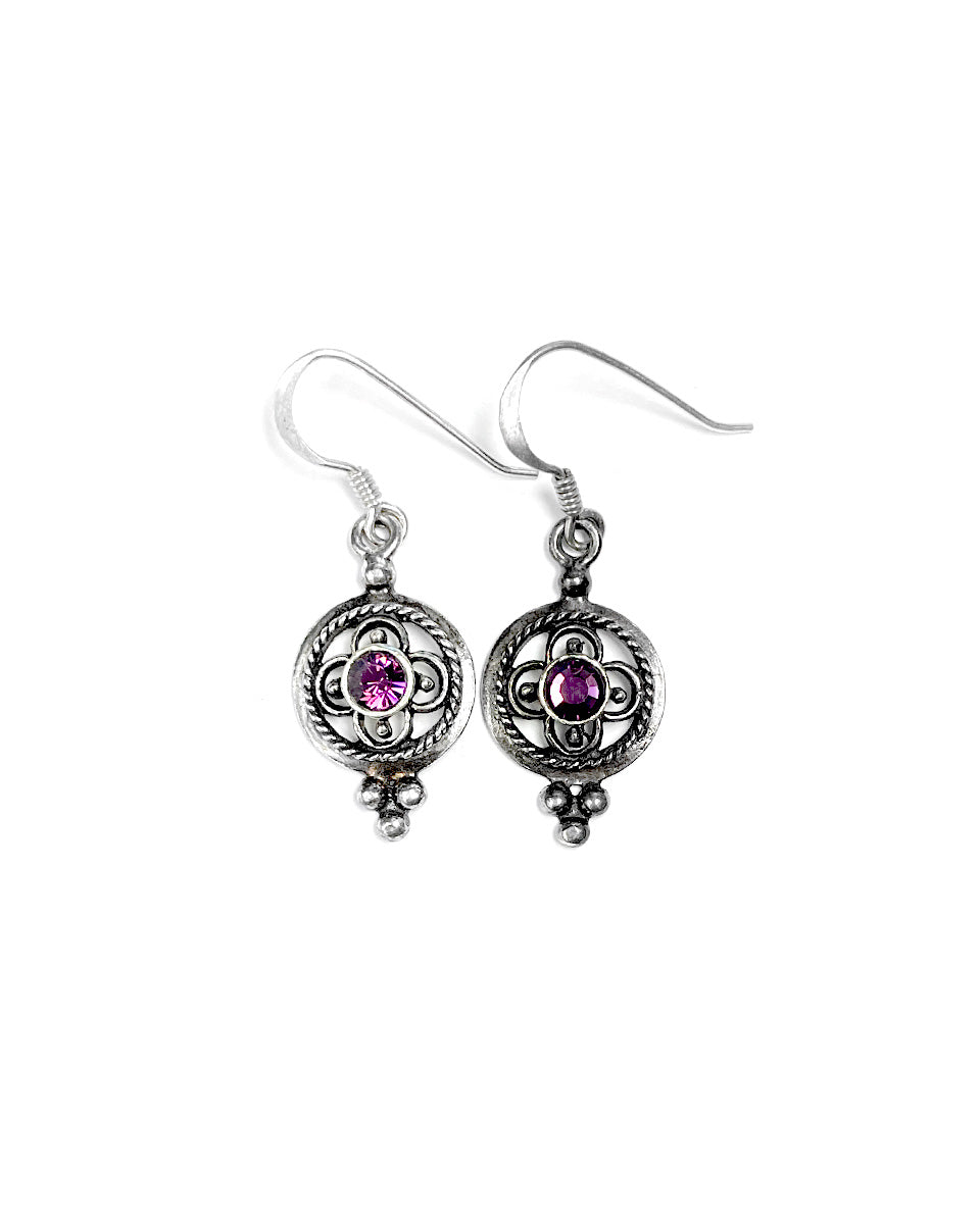 Earring with Purple Crystal