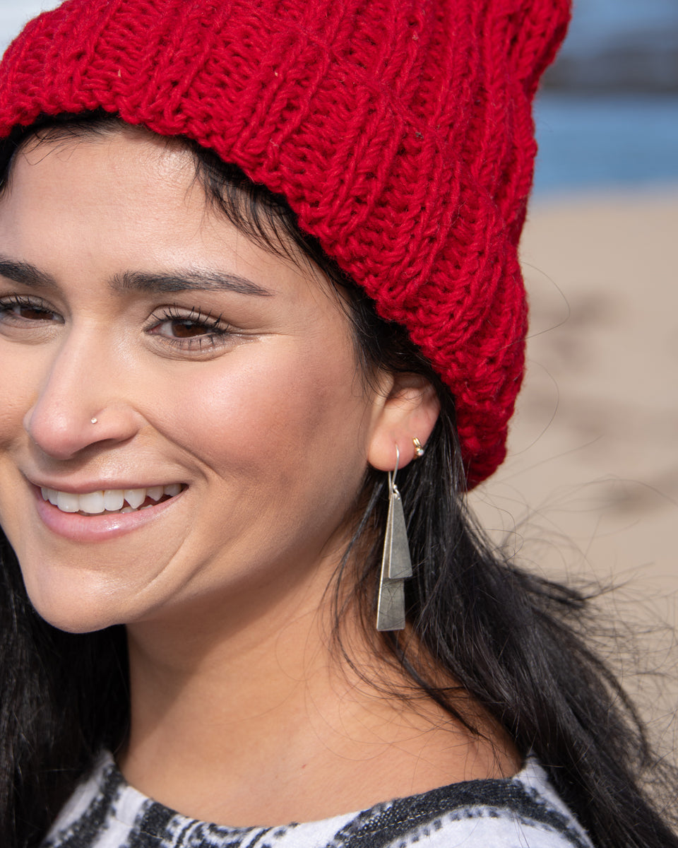 Tribal Layered Triangle Earrings