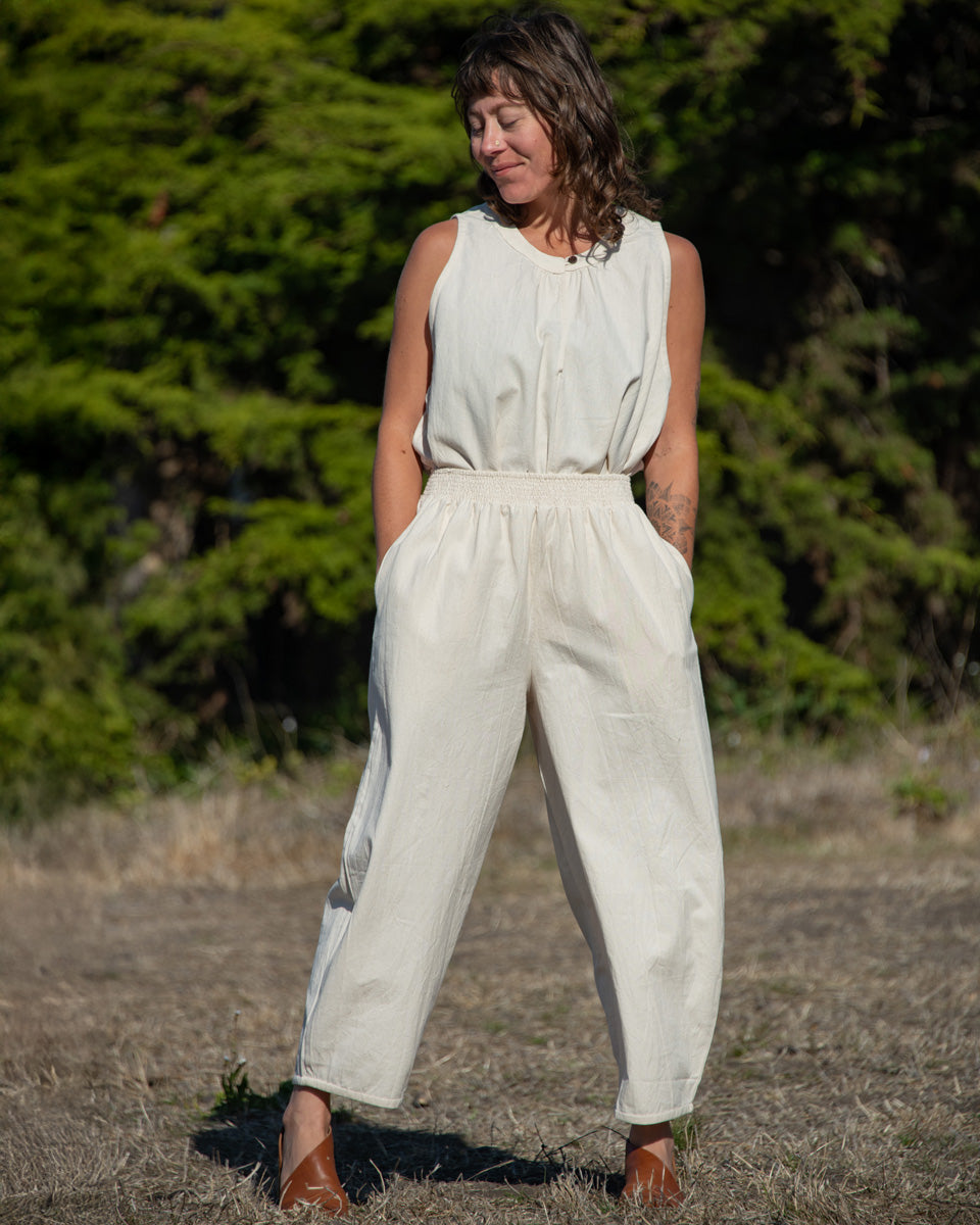 【BAON】Inisha Basic Wide Cotton Pants Cotton Barrel Pants
