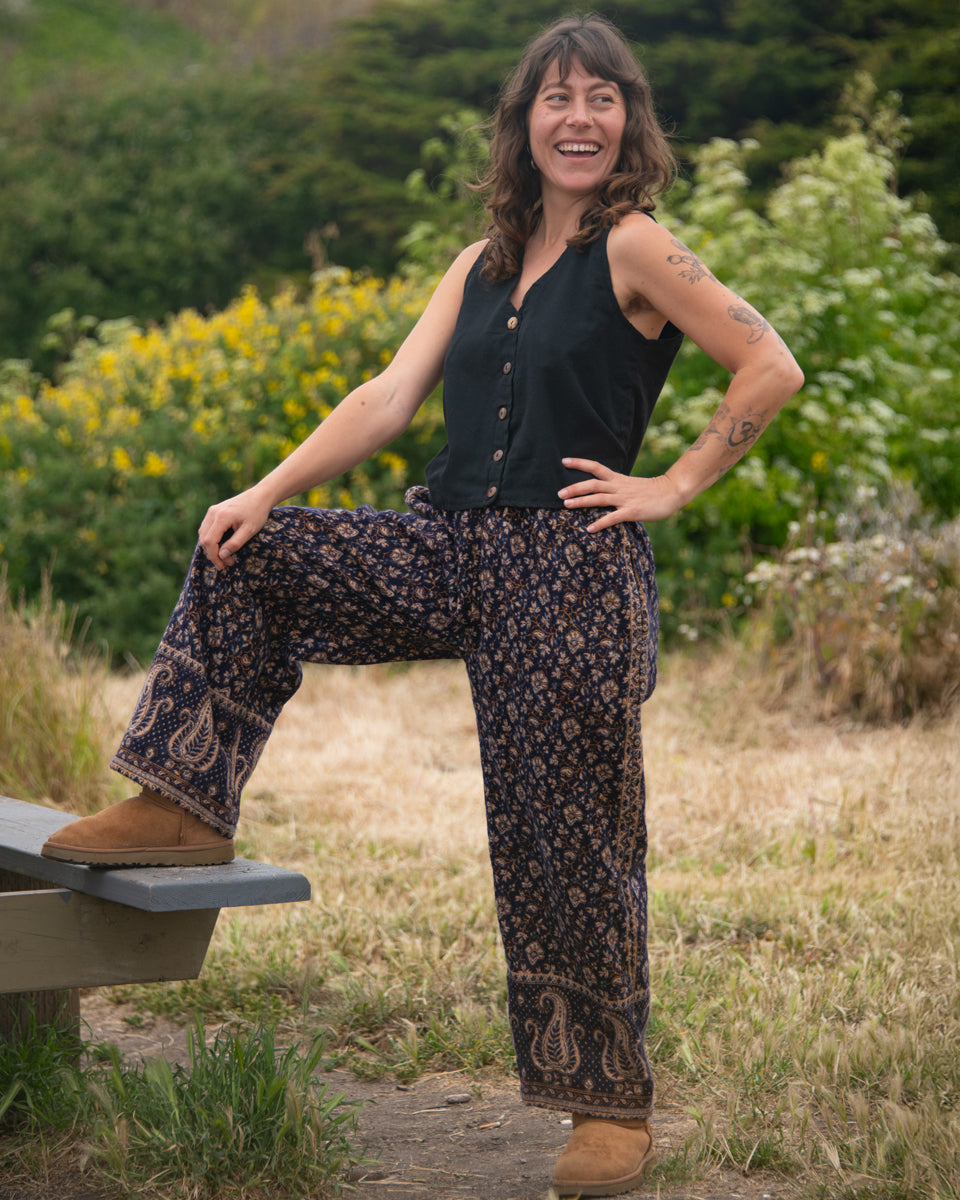 Wide Leg Paisley Pants