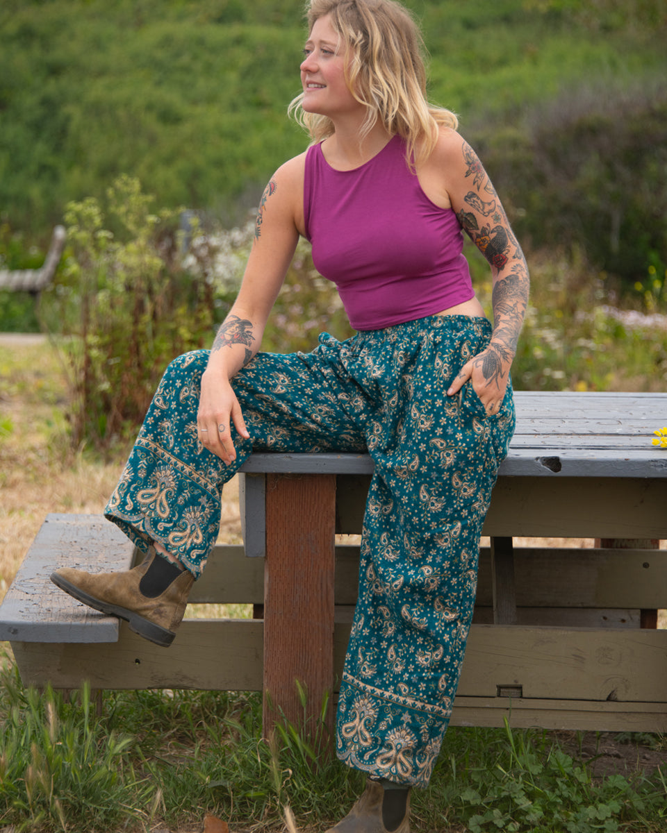 Wide Leg Paisley Pants