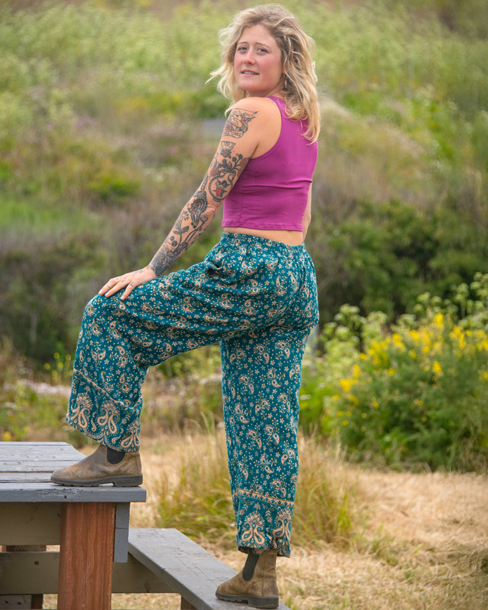 Wide Leg Paisley Pants