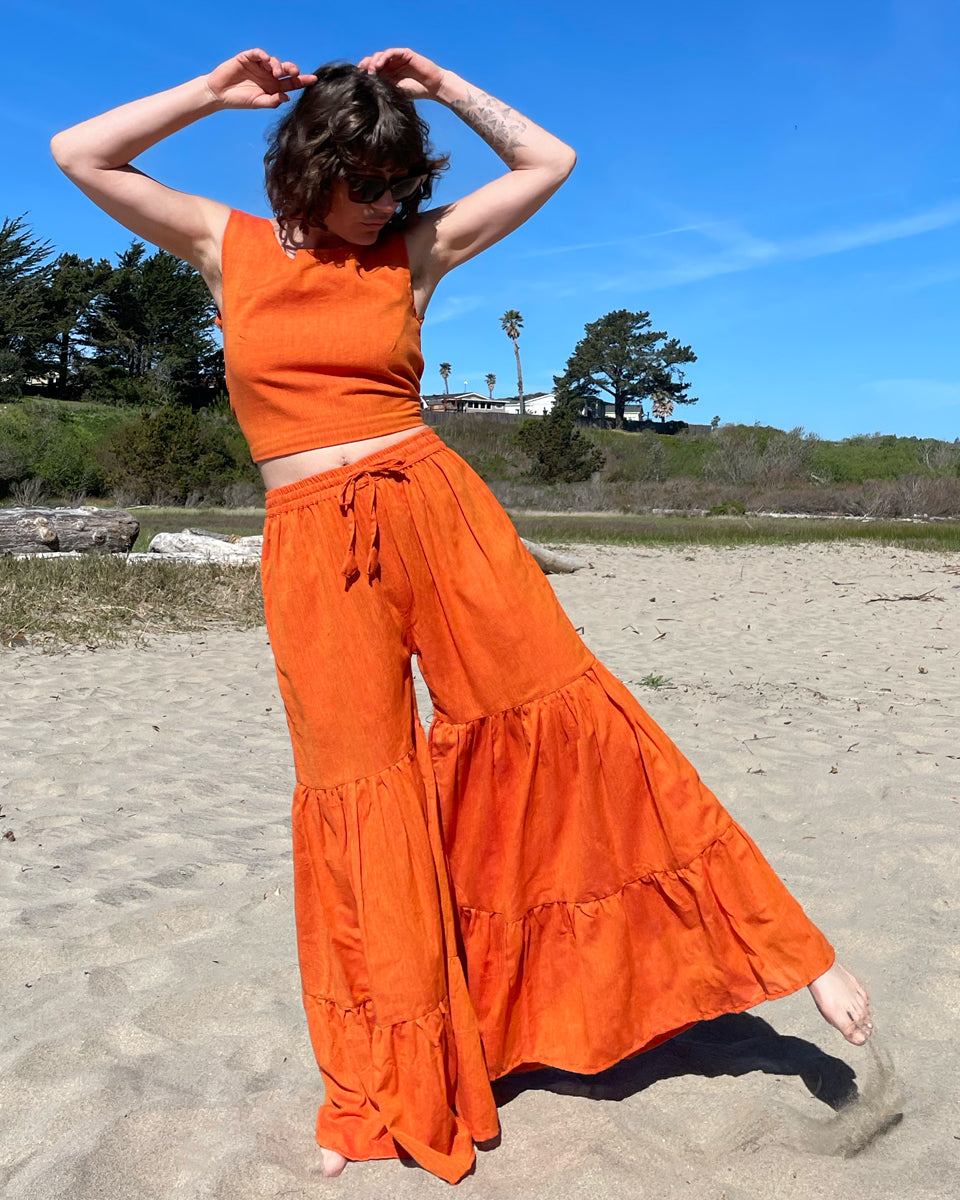 Bottoms  Boho chic outfits, Orange bell bottoms outfit, Red bell bottoms  outfit