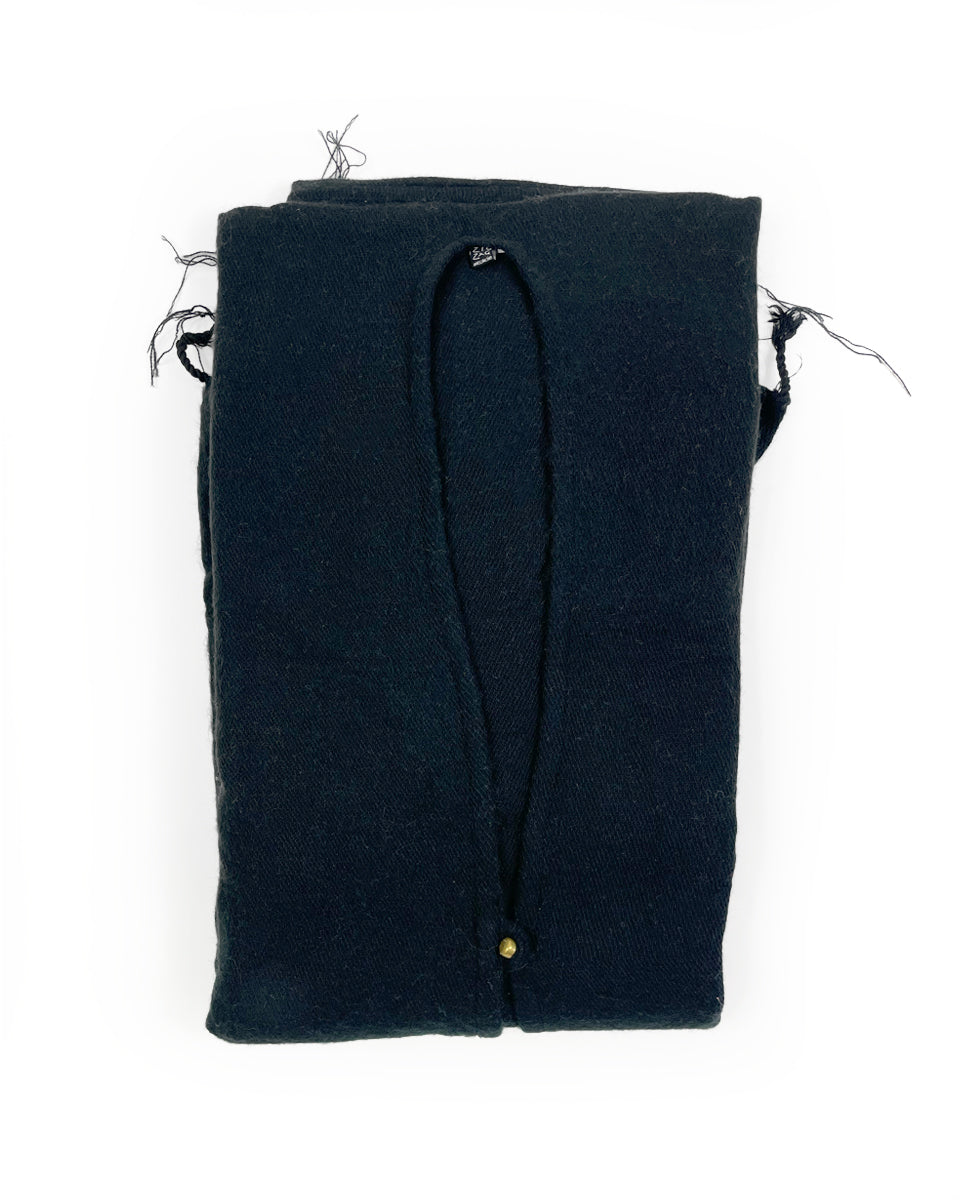 Brushed Woven Ruana in Black