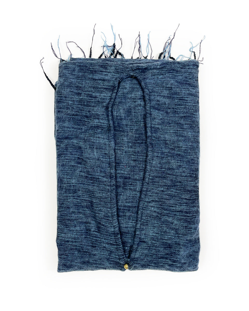 Brushed Woven Ruana in Denim