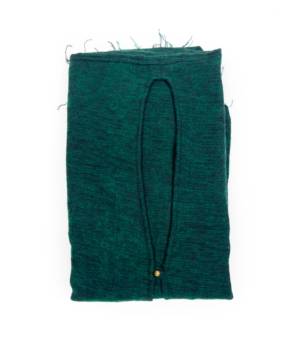 Brushed Woven Ruana in Forest Green
